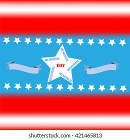 Happy Memorial Day card. Vector illustration.