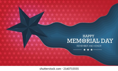 Happy memorial day is celebrated concept in the May 30th to honor and remember. Backdrop for Memorial Day river design and red background vector illustration.
