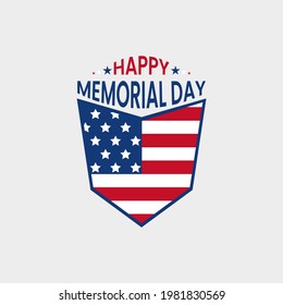 Happy Memorial Day celebration of United States. American national holiday. Invitation template, flag vector illustration
