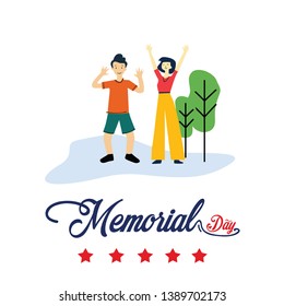 Happy Memorial Day Celebration Vector Template Design Illustration