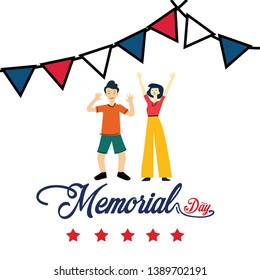 Happy Memorial Day Celebration Vector Template Design Illustration