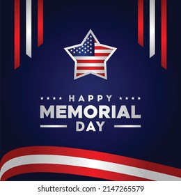 Happy Memorial Day Design Background For Greeting Moment