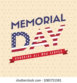 Happy memorial day design poster