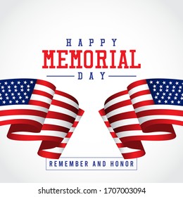 Happy memorial day design template.