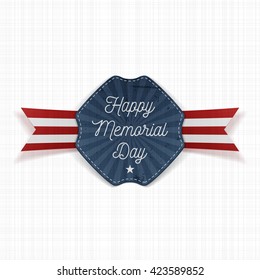 Happy Memorial Day festive Emblem with Text