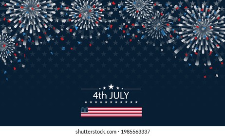 Happy Memorial Day with firework vector background