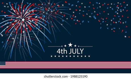 Happy Memorial Day with firework vector background