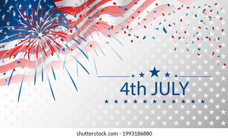 Happy Memorial Day with firework vector background