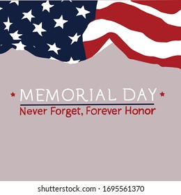 Happy Memorial Day Flag Illustration Vector