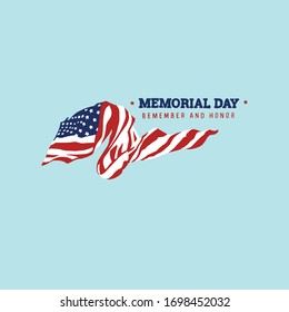 Happy Memorial Day Flag Illustration Vector