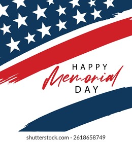 Happy Memorial Day Flag Vector Graphics Illustrations