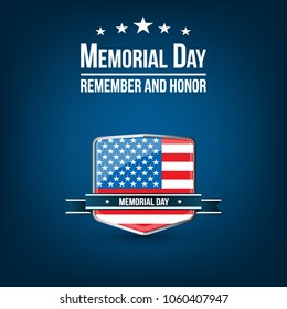 Happy Memorial Day greeting card. Vector illustration.
