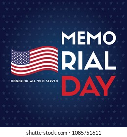 Happy memorial day greeting card