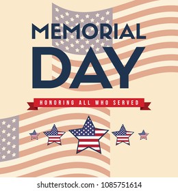 Happy memorial day greeting card