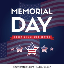 Happy memorial day greeting card