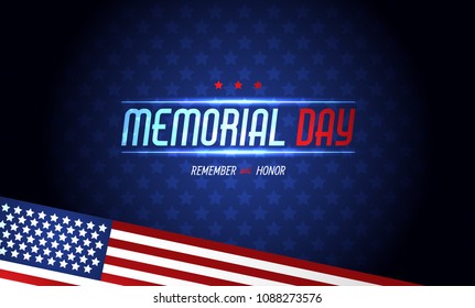 Happy Memorial Day. Greeting card. Vector illustration