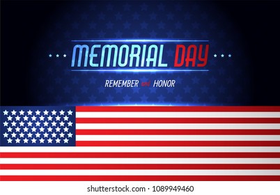 Happy Memorial Day. Greeting card. Vector illustration