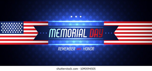Happy Memorial Day. Greeting card. Vector illustration