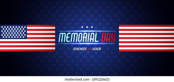 Happy Memorial Day. Greeting card. Vector illustration