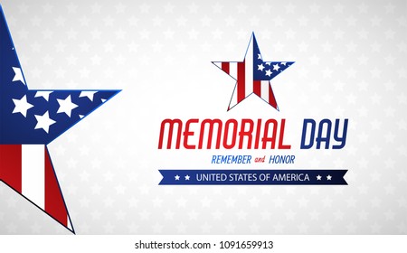 Happy Memorial Day. Greeting card. Vector illustration