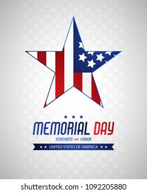 Happy Memorial Day. Greeting card. Vector illustration