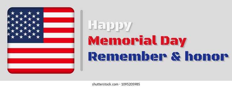 Happy Memorial Day greeting card. Vector illustration.