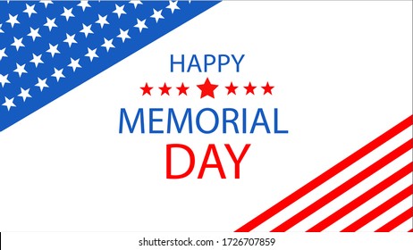 Happy Memorial day greeting card. Vector illustration, eps 10, banner, logo