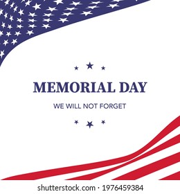 Happy memorial day. Greeting card with flag and soldier on background. National American holiday event.