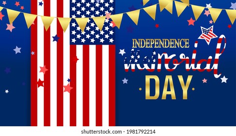 Happy Memorial Day greeting card. Vector illustration