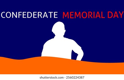 Happy Memorial Day greeting card. Confederate Memorial Day Holiday Concept