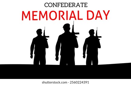 Happy Memorial Day greeting card. Confederate Memorial Day Holiday Concept