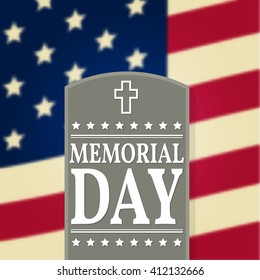 Happy Memorial Day greeting card. Vector illustration.