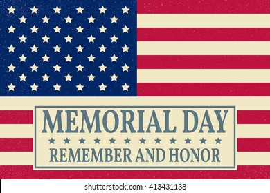 Happy Memorial Day greeting card. Vector illustration.