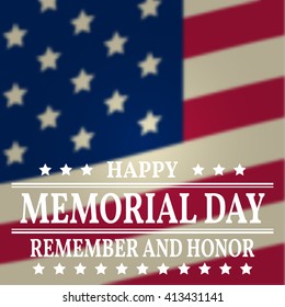 Happy Memorial Day greeting card. Vector illustration.