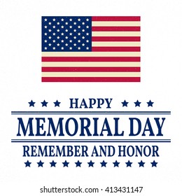 Happy Memorial Day greeting card. Vector illustration.