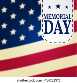 Happy Memorial Day greeting card. Vector illustration..