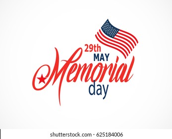Happy Memorial Day greeting card. Vector illustration. Patriotic American Flag 