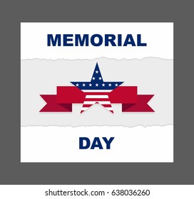 Happy Memorial Day greeting card. Vector illustration. Memorial Day star – Stock Illustration