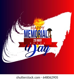 Happy Memorial Day greeting card. Vector illustration. Patriotic American Flag 