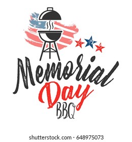 Happy Memorial Day greeting card. Vector illustration. Patriotic American Flag 