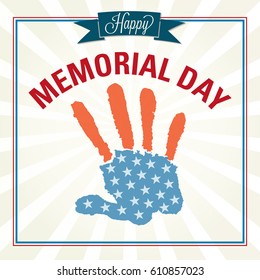 Happy Memorial day. Hand made vector illustration