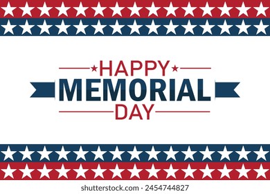 Happy Memorial Day. Holiday concept. Template for background, banner, card, poster with text inscription. Vector illustration.