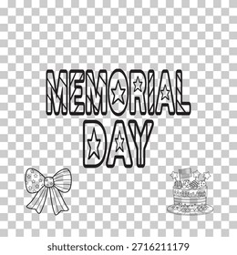 Feliz Memorial Day ícone criativo lettering 2026 clipart. Lembrar e Honrar banner para Memorial dia EUA modelo de celebração. Ilustração vetorial