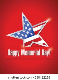 happy memorial day illustration design over a red background