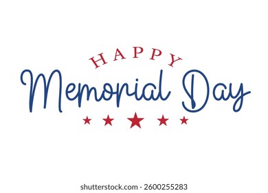 Happy Memorial Day lettering vector illustration, American Memorial Day.