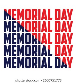 Happy Memorial Day lettering vector illustration, American Memorial Day.