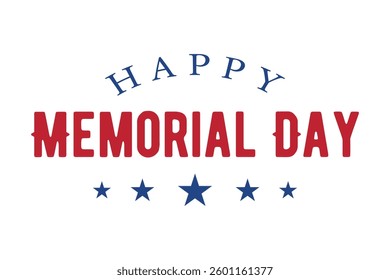 Happy Memorial Day lettering vector illustration, American Memorial Day.