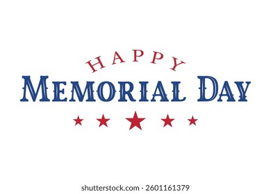 Happy Memorial Day lettering vector illustration, American Memorial Day.