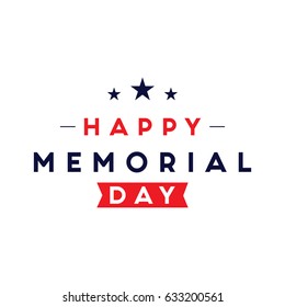 Happy Memorial Day Logo Vector Template