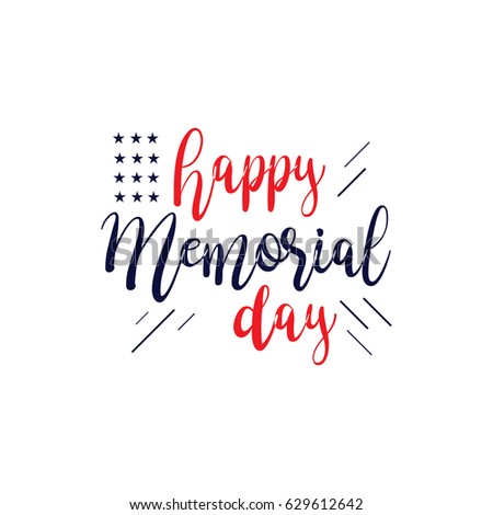 Happy Memorial Day Logo Vector Template